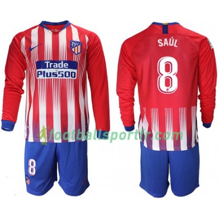 Tenue Atlético Madrid Saul 8 Enfant Domicile 2018-2019 Maillot de Foot ML